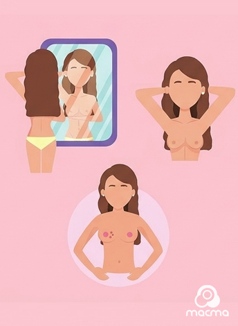 Paso 3 del autoexamen mamario